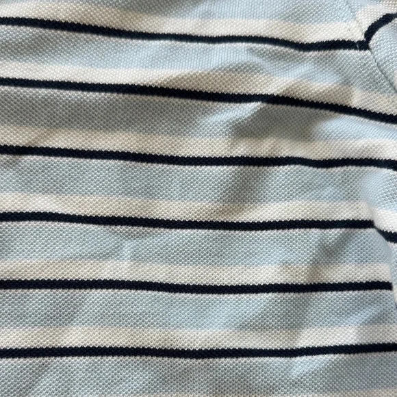 J. Crew Striped Polo Crop Top in Light Blue, Navy & White - Picture 3 of 5